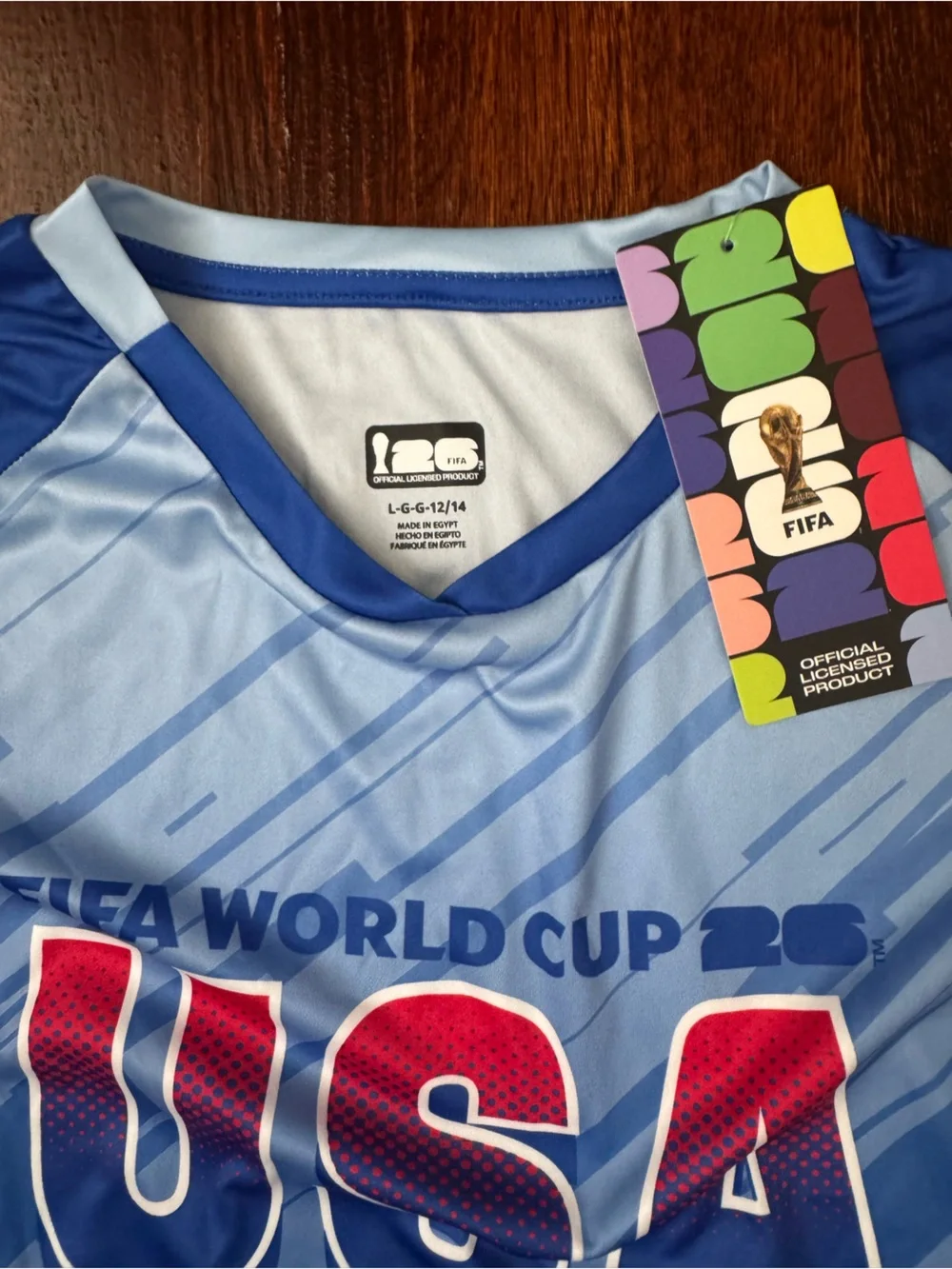 USA Blue Youth Short-Sleeve Jersey Top— World Cup Graphic